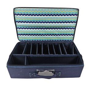 Our Memories For Life Tool Organizer Blue Storage Tote Adjustable Dividers OMFL